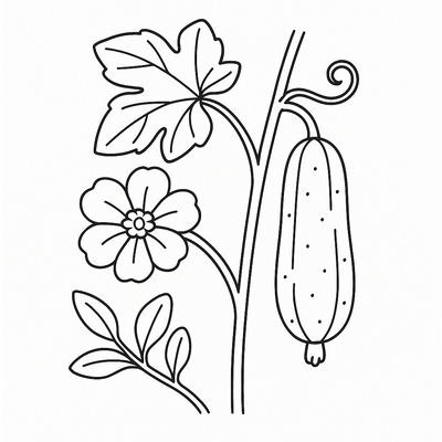 Cucumber Flower Coloring Pages for Kids – Creative Fun 2026