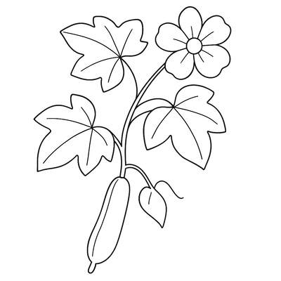 Cucumber Flower Coloring Pages for Kids – Creative Fun 2026