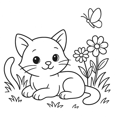 Cute Cat Coloring Pages for Kids 2026