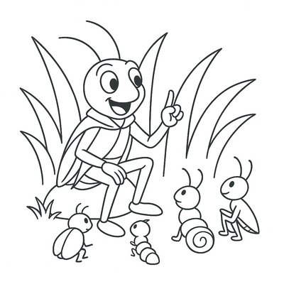 Cute, Easy-to-Download Cricket Coloring Pages for Kids 2026