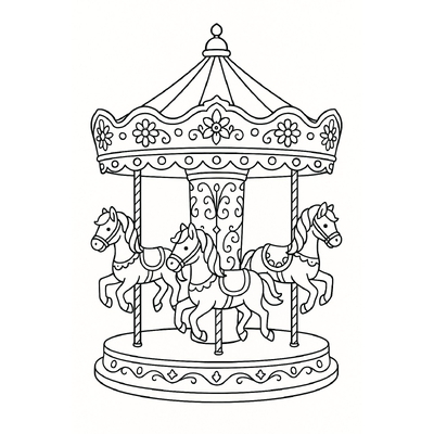 Cutest Carousel Coloring Pages for Kids 2026 – Download PDF