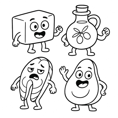 Fat Nutrients Coloring Pages for Kids – Creative Nutrition Learning 2026