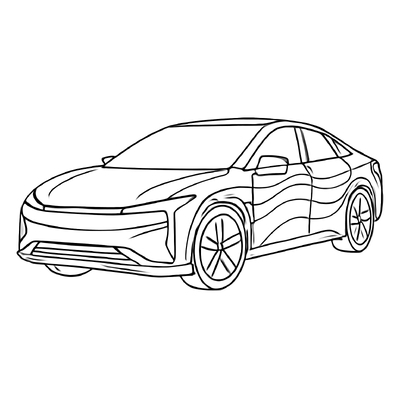 Kun Multicolored Car Coloring Pages for Kids 2026