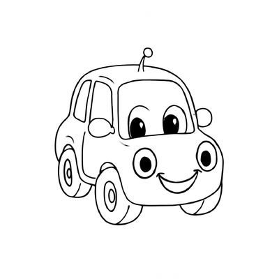 Kun Multicolored Car Coloring Pages for Kids 2026