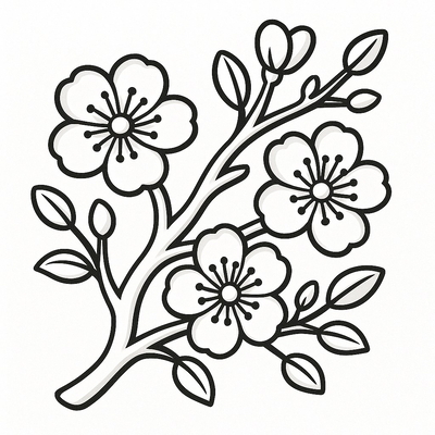 Tet Apricot Blossom Coloring Pages for Kids – Creative Fun 2026