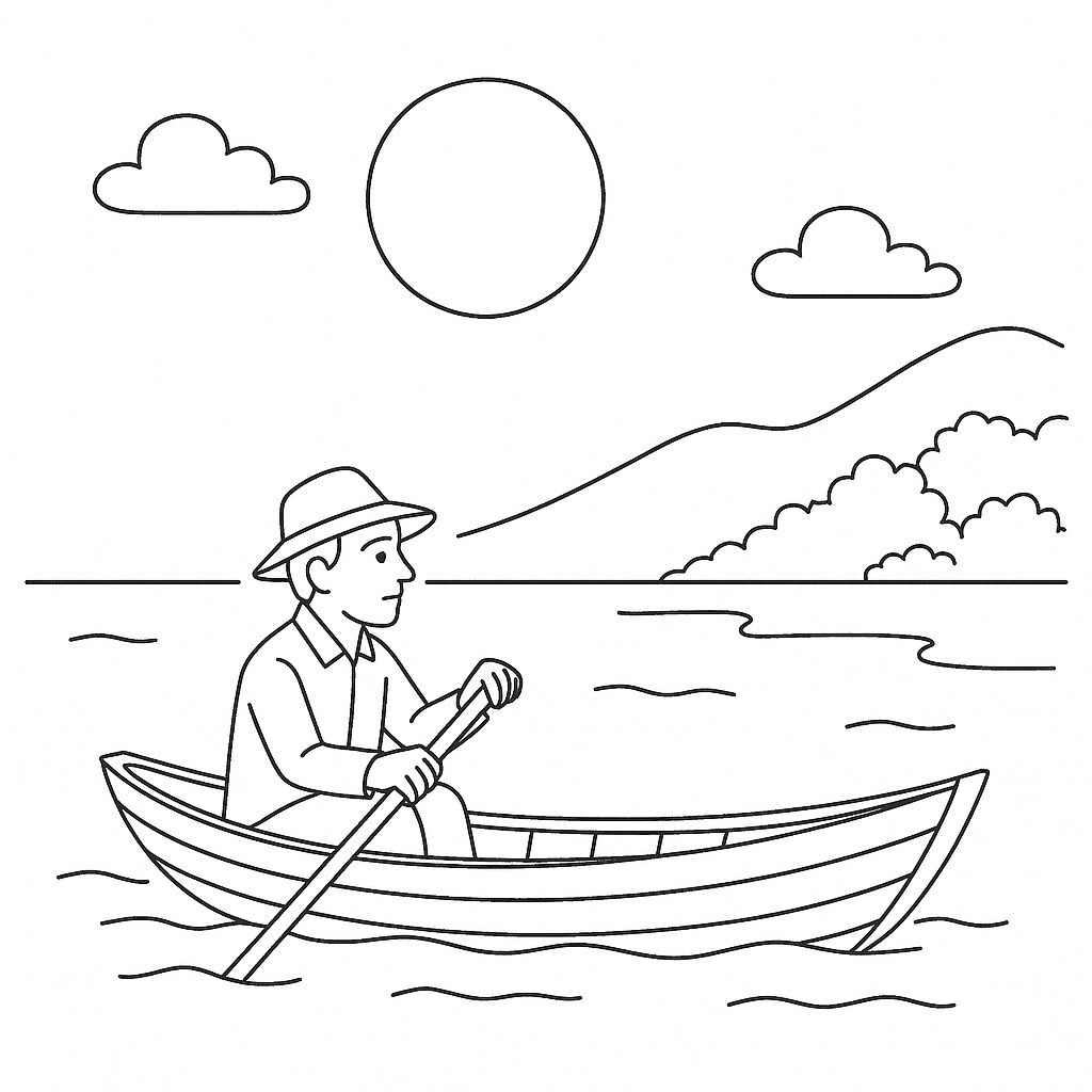 Boatman and Boat on a Moonlit Night