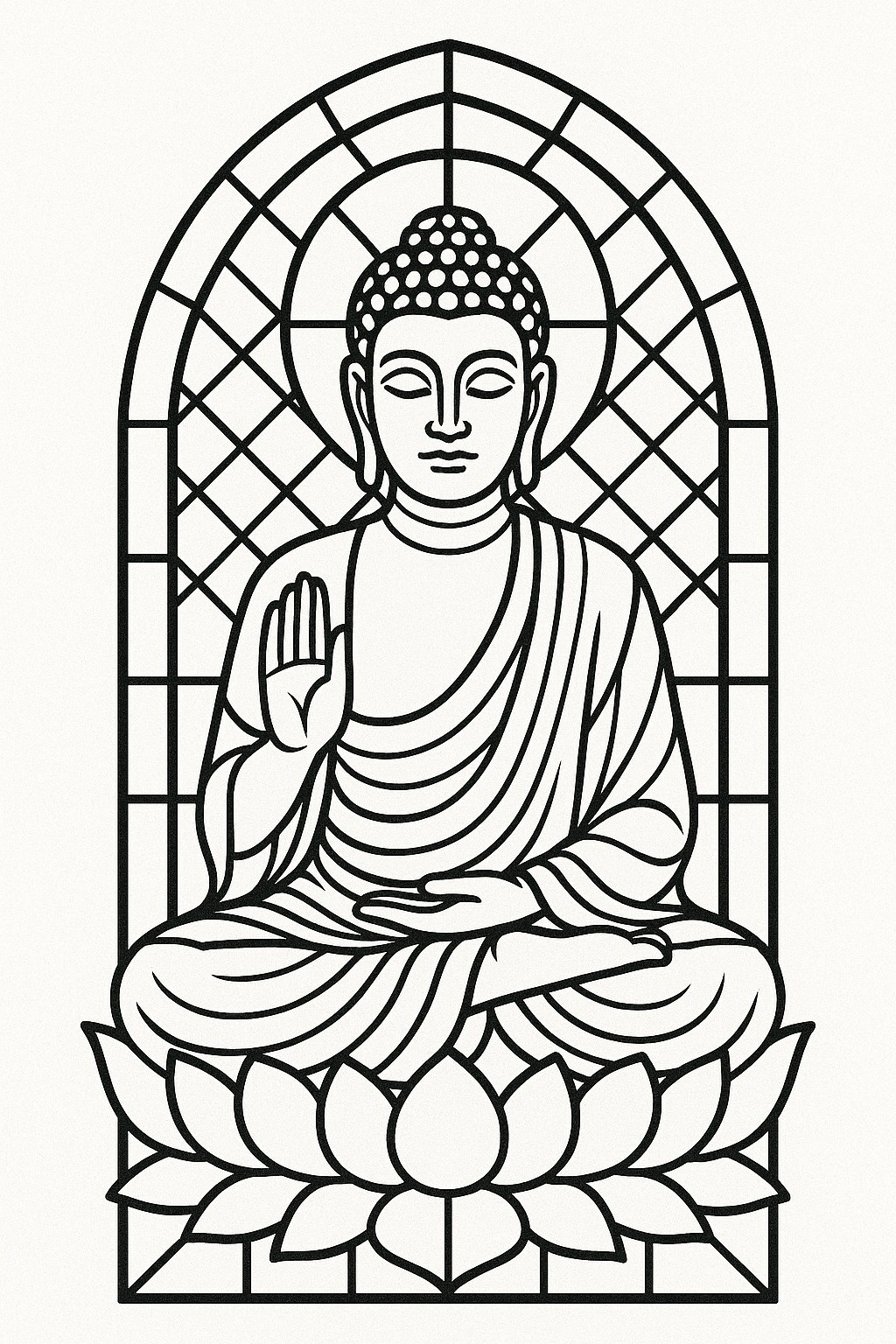 Buddhist Stained Glass Style