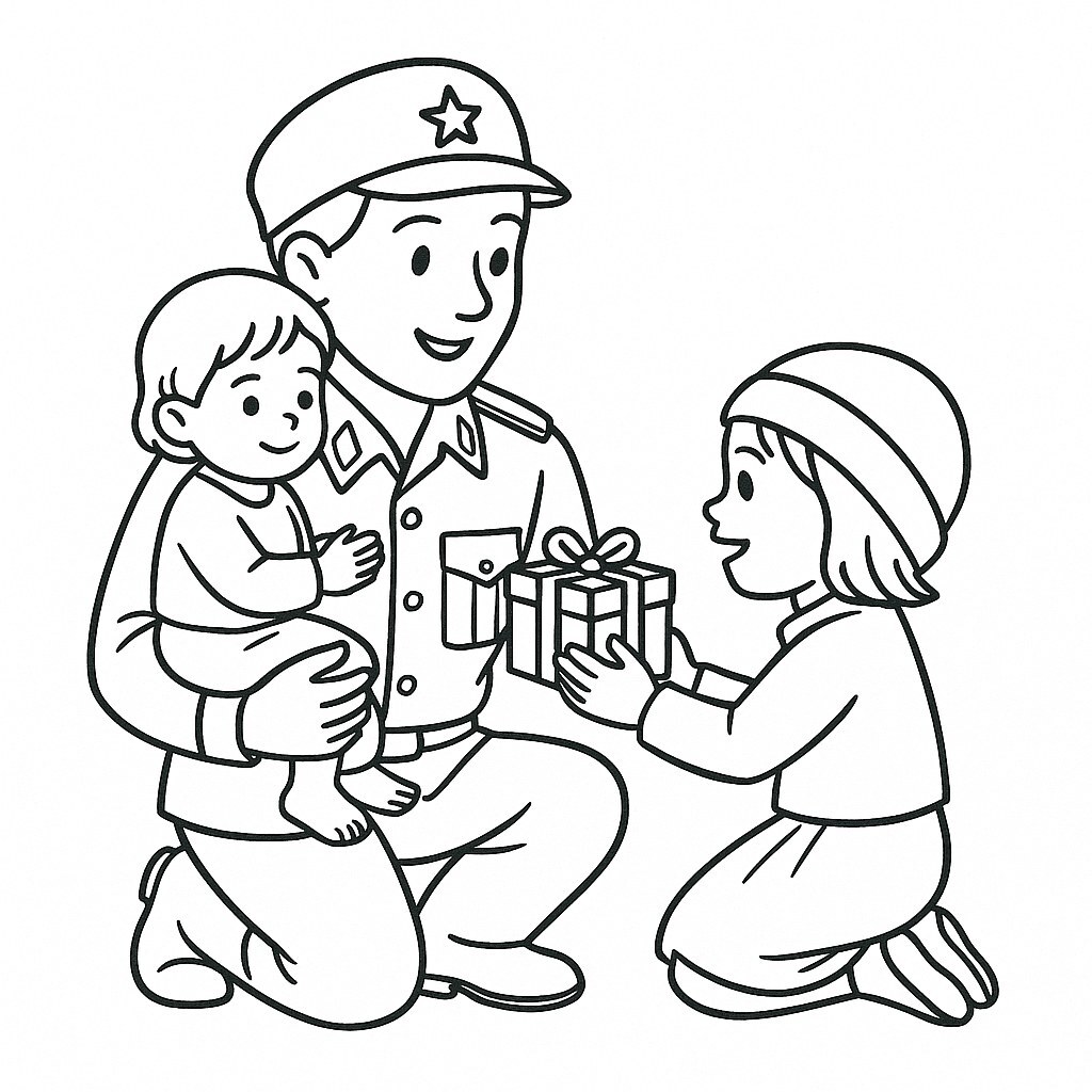 Soldier and Children
