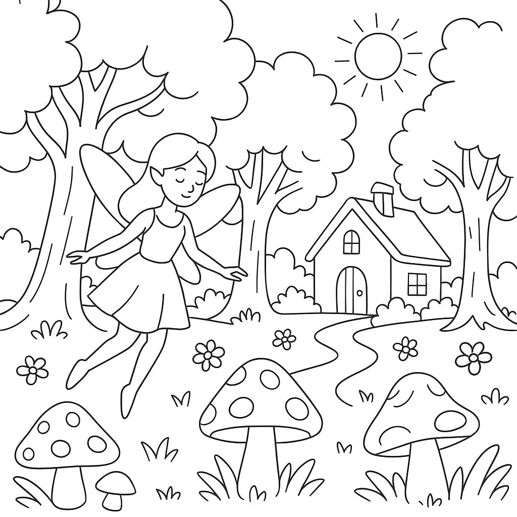 Fairy Tale Forest Coloring Page