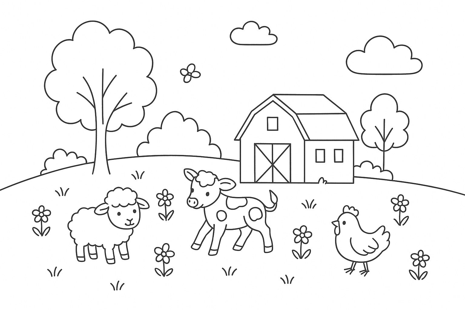 Farm Coloring Pages for Kids – Cutest Designs 2026