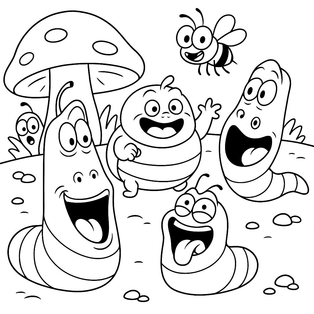 Larva Coloring Pages for Kids 2026 – Cute and Free to Download