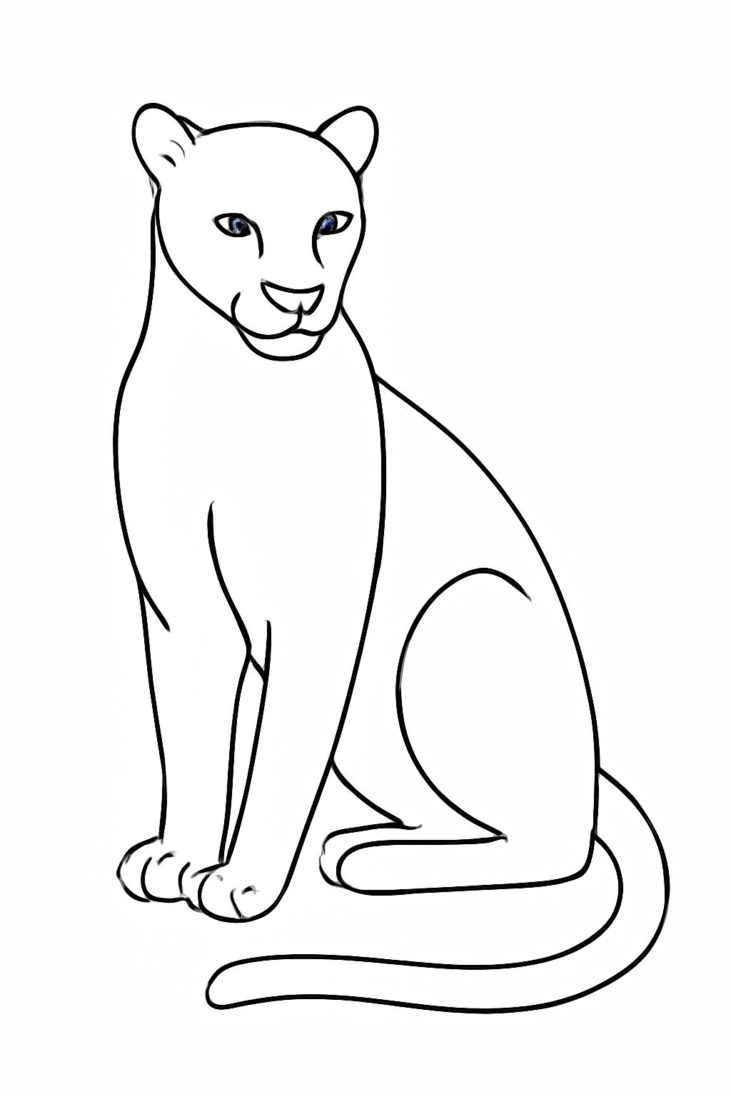 Minimalist Line Art Tiger