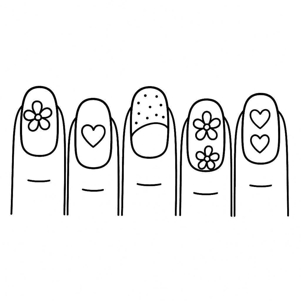 Fashionable Nail Art Coloring