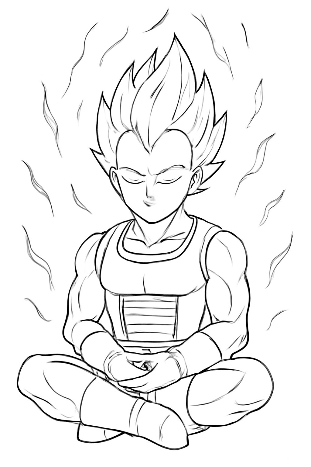 Vegeta in a Meditative State