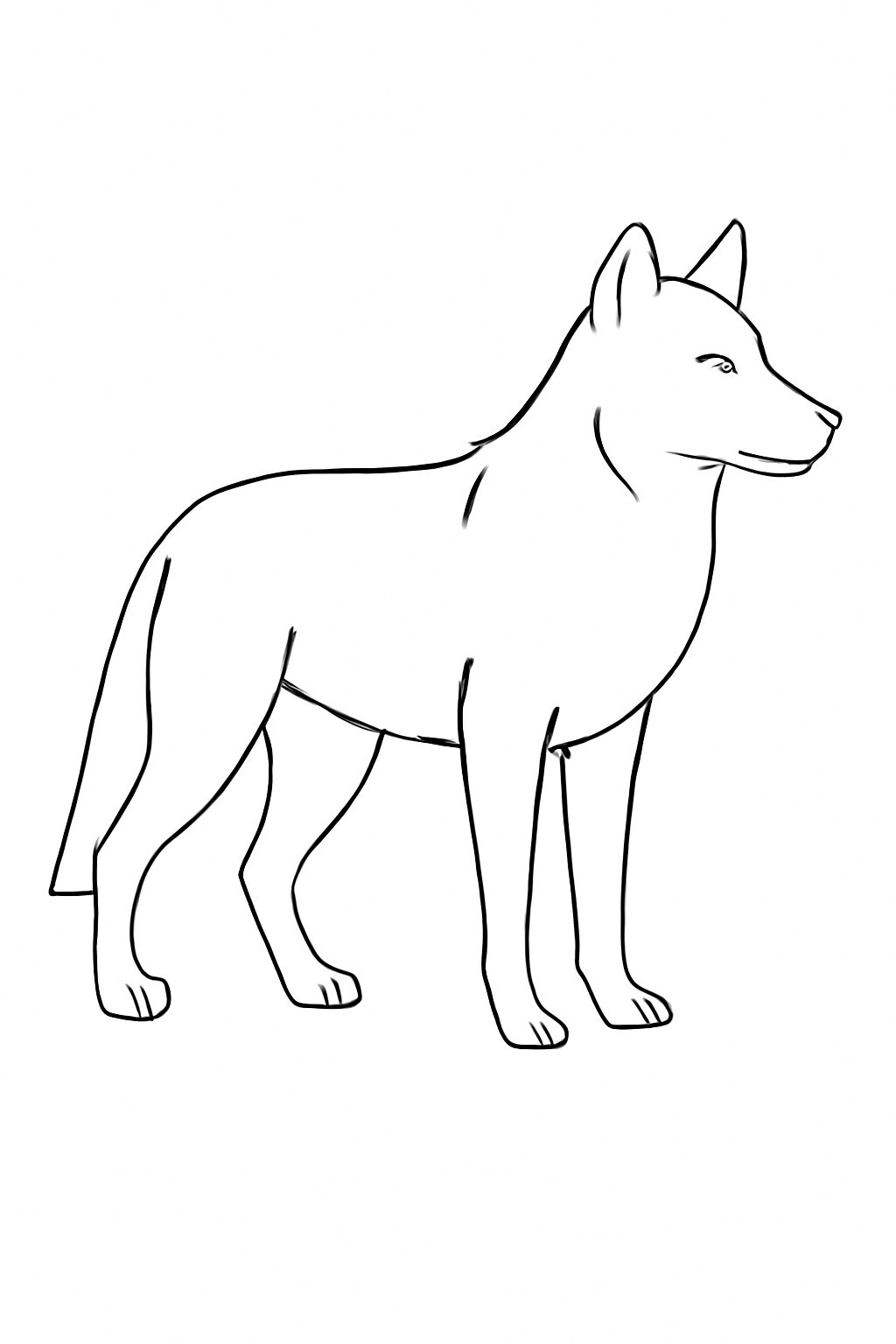 Minimalist Line Art Wolf