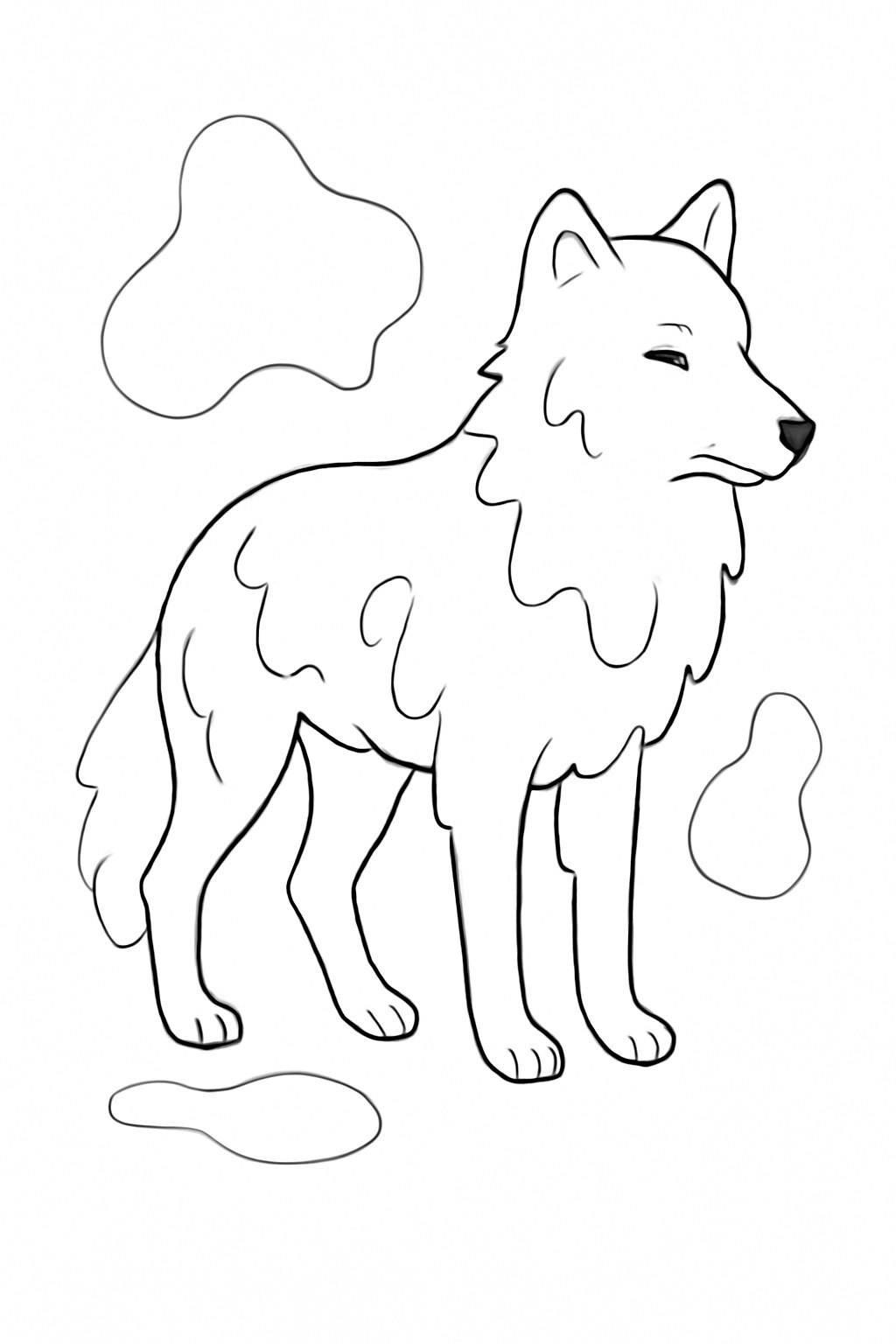 Watercolor Art Wolf