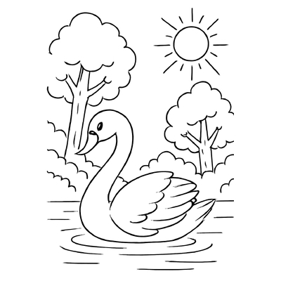 Beautiful Swan Coloring Pages for Kids 2026