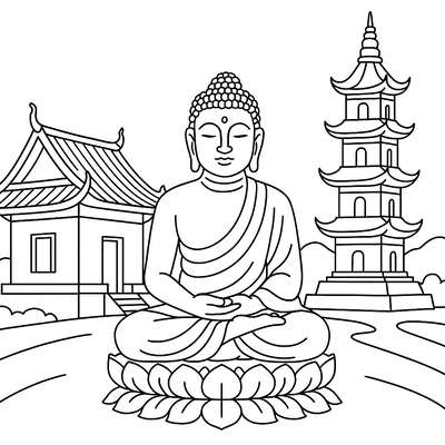 Buddhist Coloring Pages for Kids 2026 – Beautiful Printable PDF