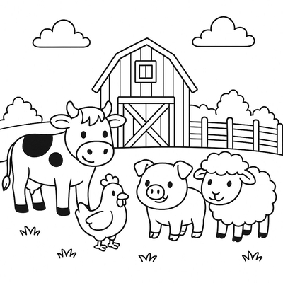 Farm Coloring Pages for Kids – Cutest Designs 2026