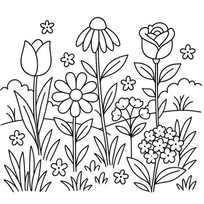 Flower Coloring Pages for Kids 2026 – Cute and Beautiful Designs