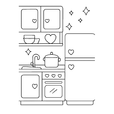 Kitchen Coloring Pages for Kids – Cute &amp; Creative 2026
