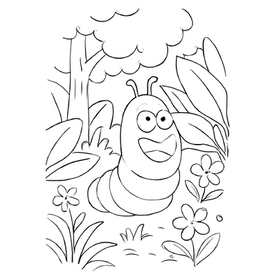 Larva Coloring Pages for Kids 2026 – Cute and Free to Download