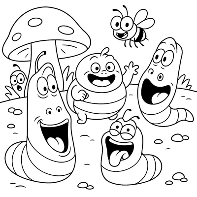 Larva Coloring Pages for Kids 2026 – Cute and Free to Download