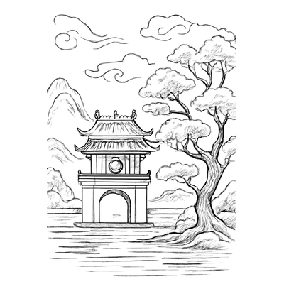 Temple of Literature Coloring Pages for Kids 2026 – Learn History Through Colors