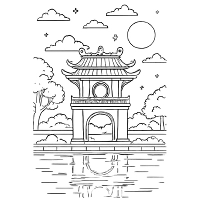 Temple of Literature Coloring Pages for Kids 2026 – Learn History Through Colors