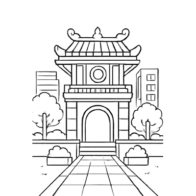 Temple of Literature Coloring Pages for Kids 2026 – Learn History Through Colors