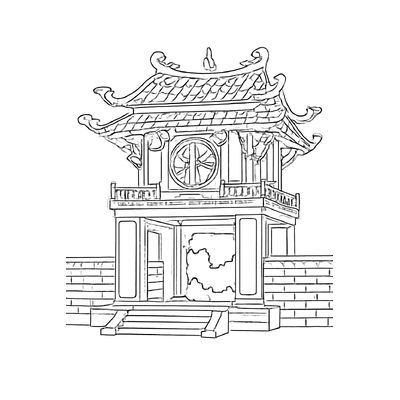 Temple of Literature Coloring Pages for Kids 2026 – Learn History Through Colors