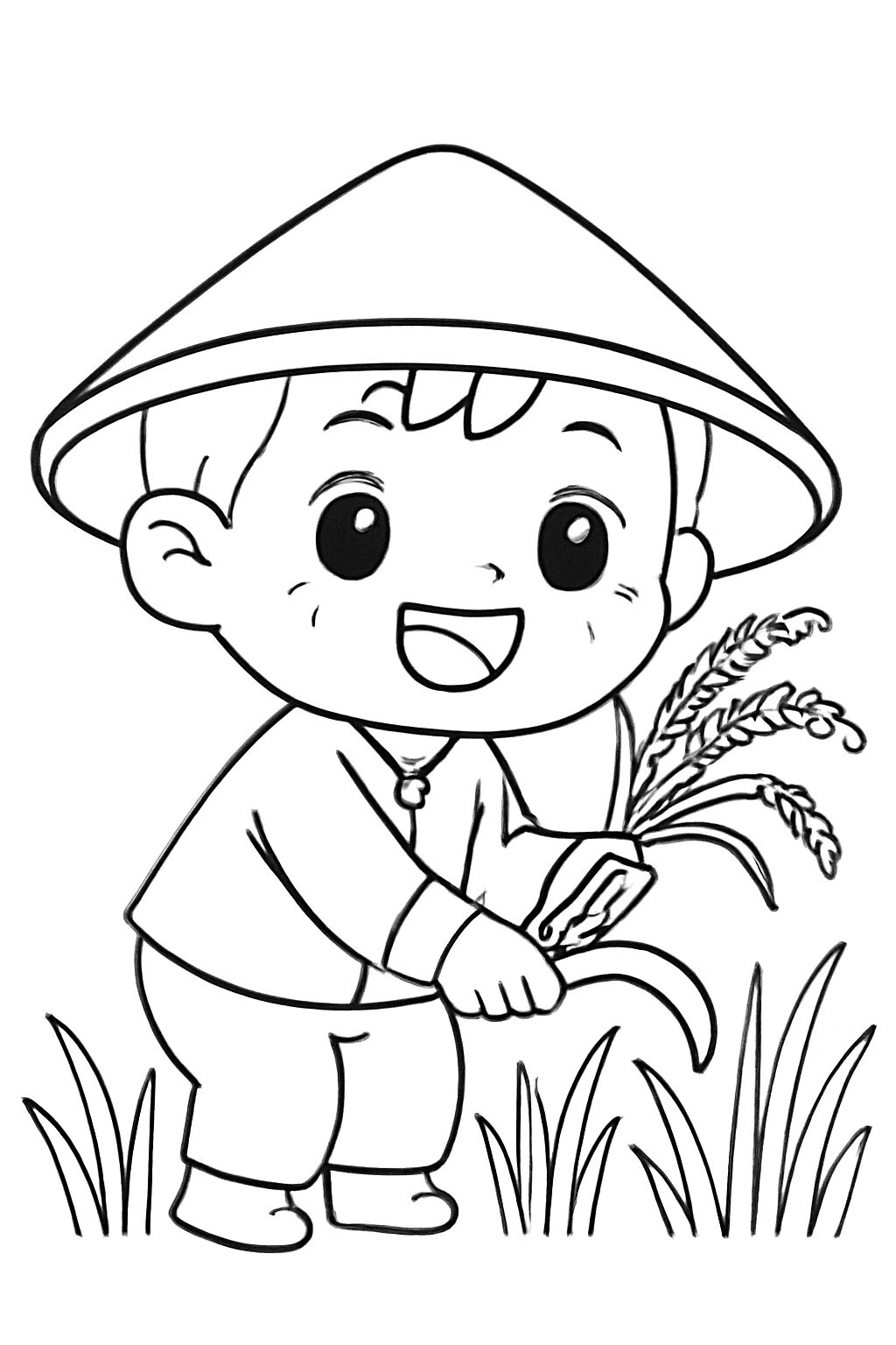Best Farmer Harvesting Rice Coloring Pages for Kids 2026