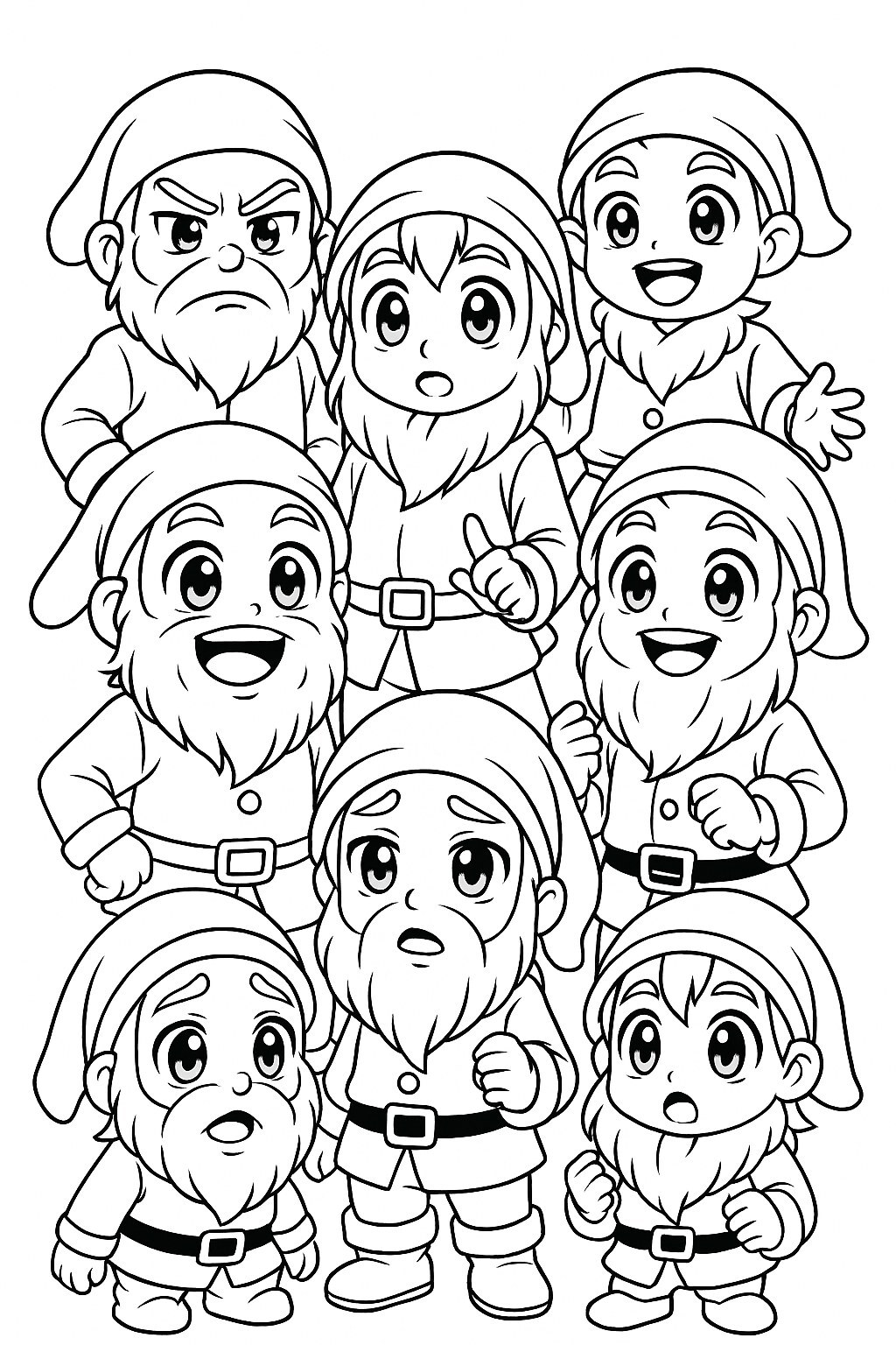 Japanese Manga-Style Coloring Page