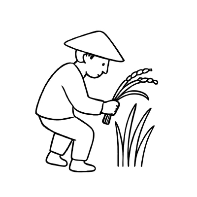 Best Farmer Harvesting Rice Coloring Pages for Kids 2026