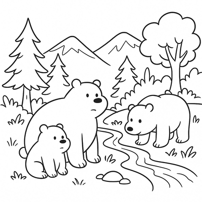 Cutest Three Bears Coloring Pages for Kids 2026