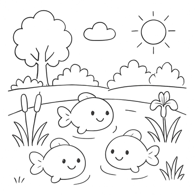 Fish Pond Coloring Pages for Kids to Spark Creativity and Fun Learning 2026