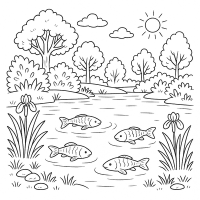 Fish Pond Coloring Pages for Kids to Spark Creativity and Fun Learning 2026
